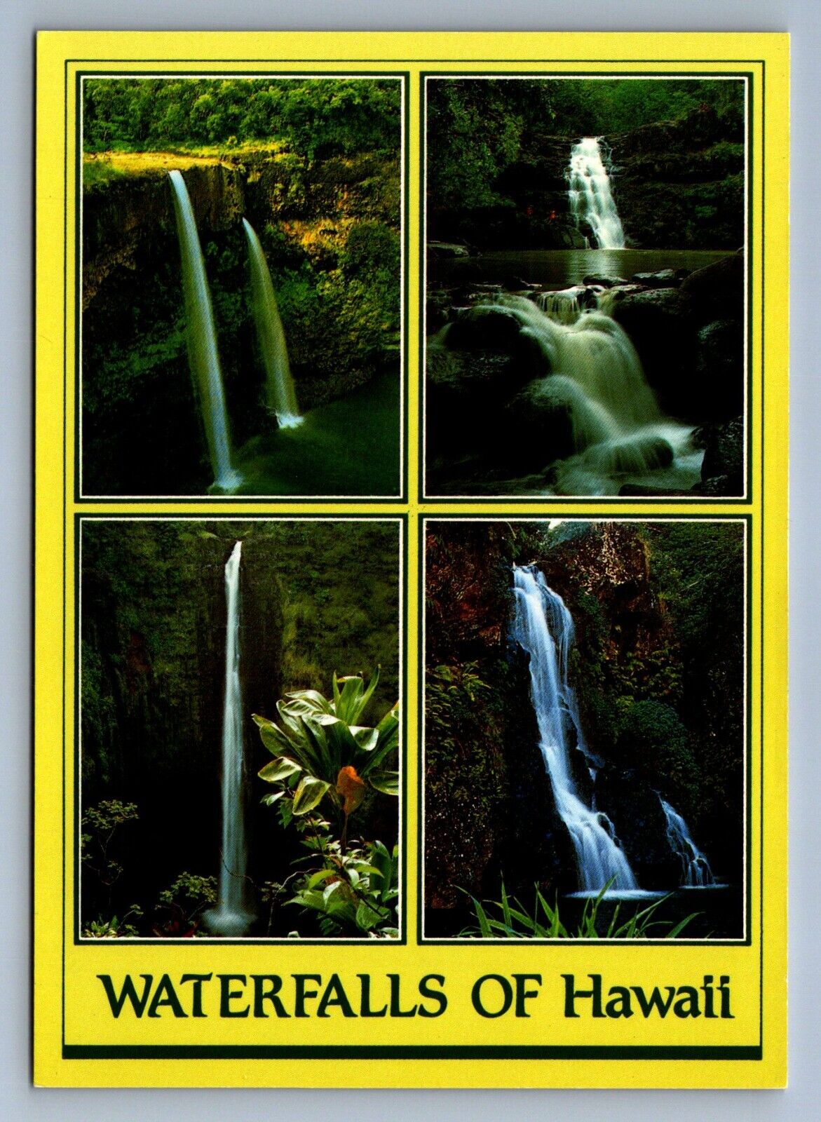 Postcard Vtg Hawaii Waterfalls Wailua Waimea Akaka Road To Hana Maui 4x6