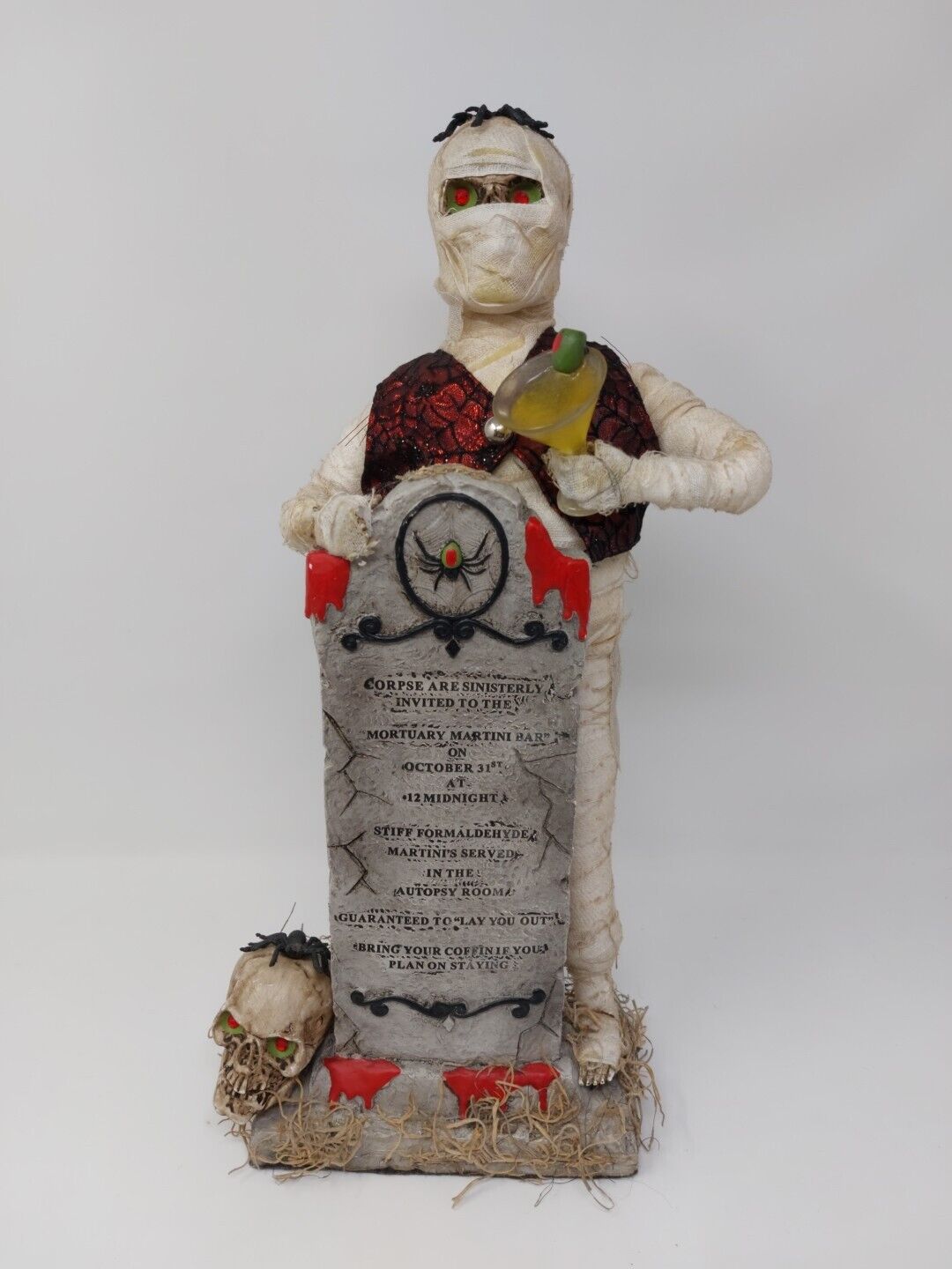 KAREN DIDION Crakewood Collection Halloween Figurine Mummy Mortuary Martini Bar