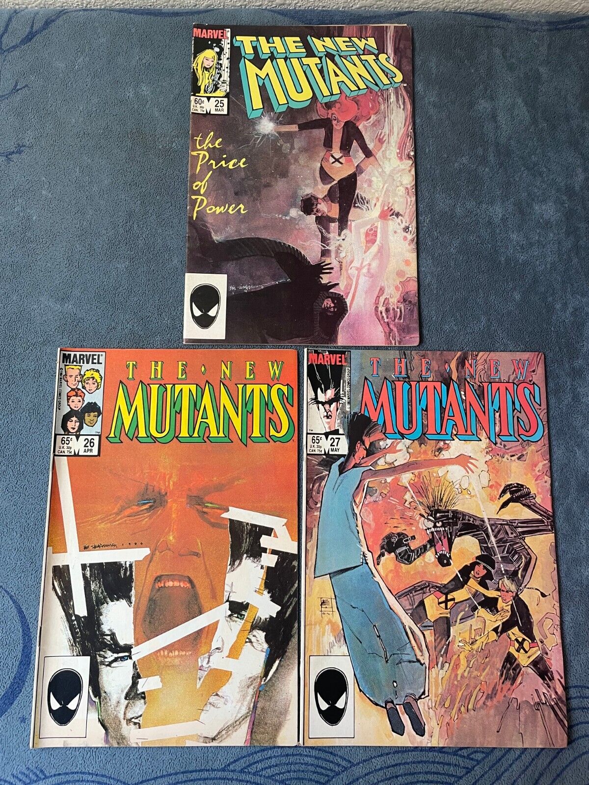 New Mutants #25 26 27 1st Appearance Legion Marvel Comic Book Key Lot 1985 FN-VF