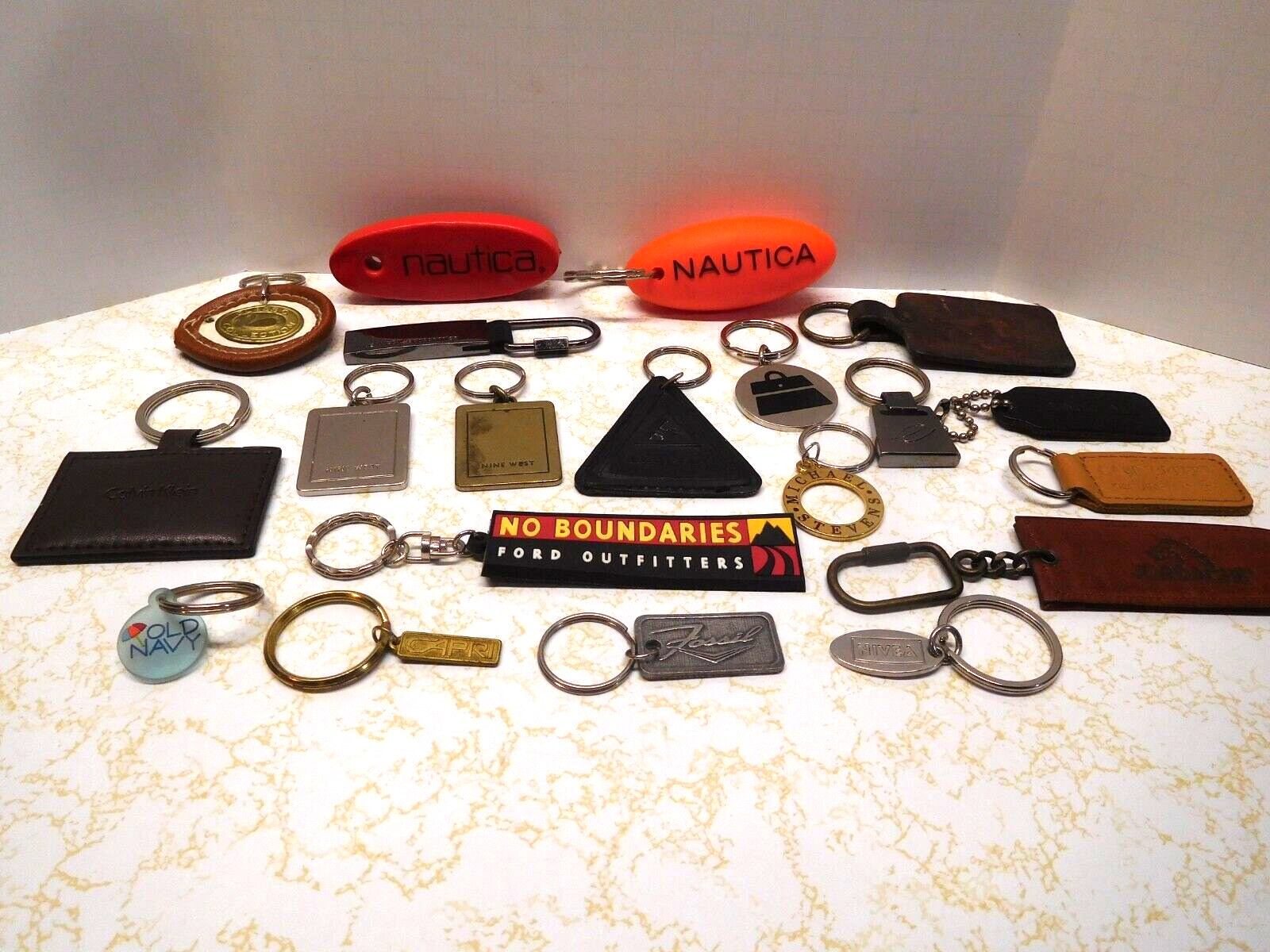 20 Vintage Clothes/Clothing Brands Advertising Keychains ~ Nautica, Nine West