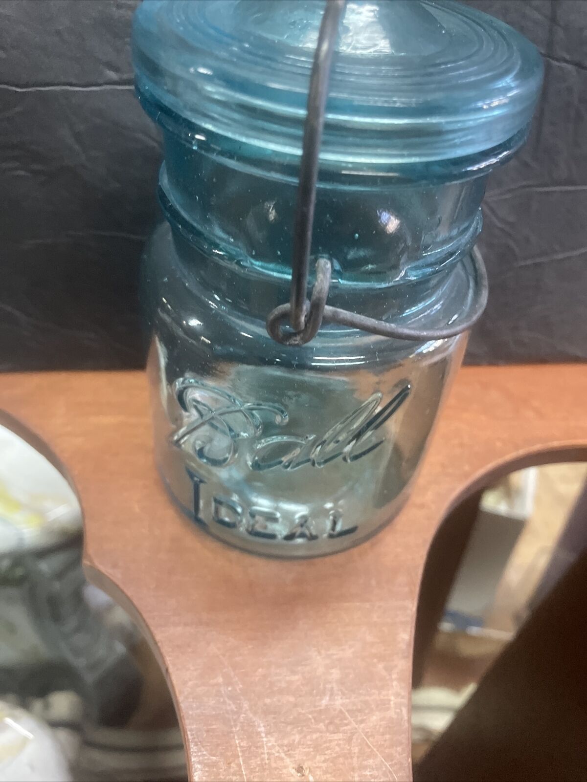 vintage ball ideal canning fruit jar 1/2 pint pat 1908 w/orig lid 