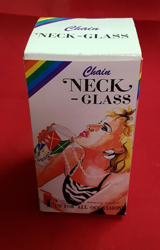 Vintage 1970's Chain Neck Glass. In Original Box. Mint Condition.Canadian Import