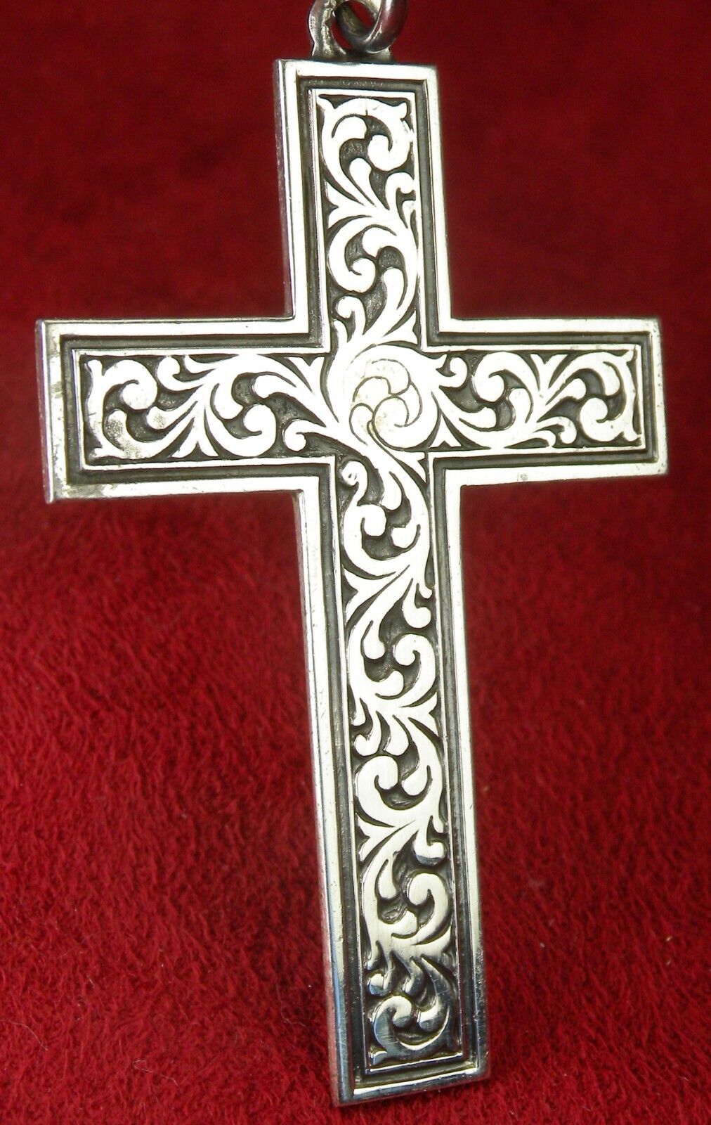 Catholic Bishop RARE Vintage Sterling Silver Rococo Style Vestment Cross Pendant