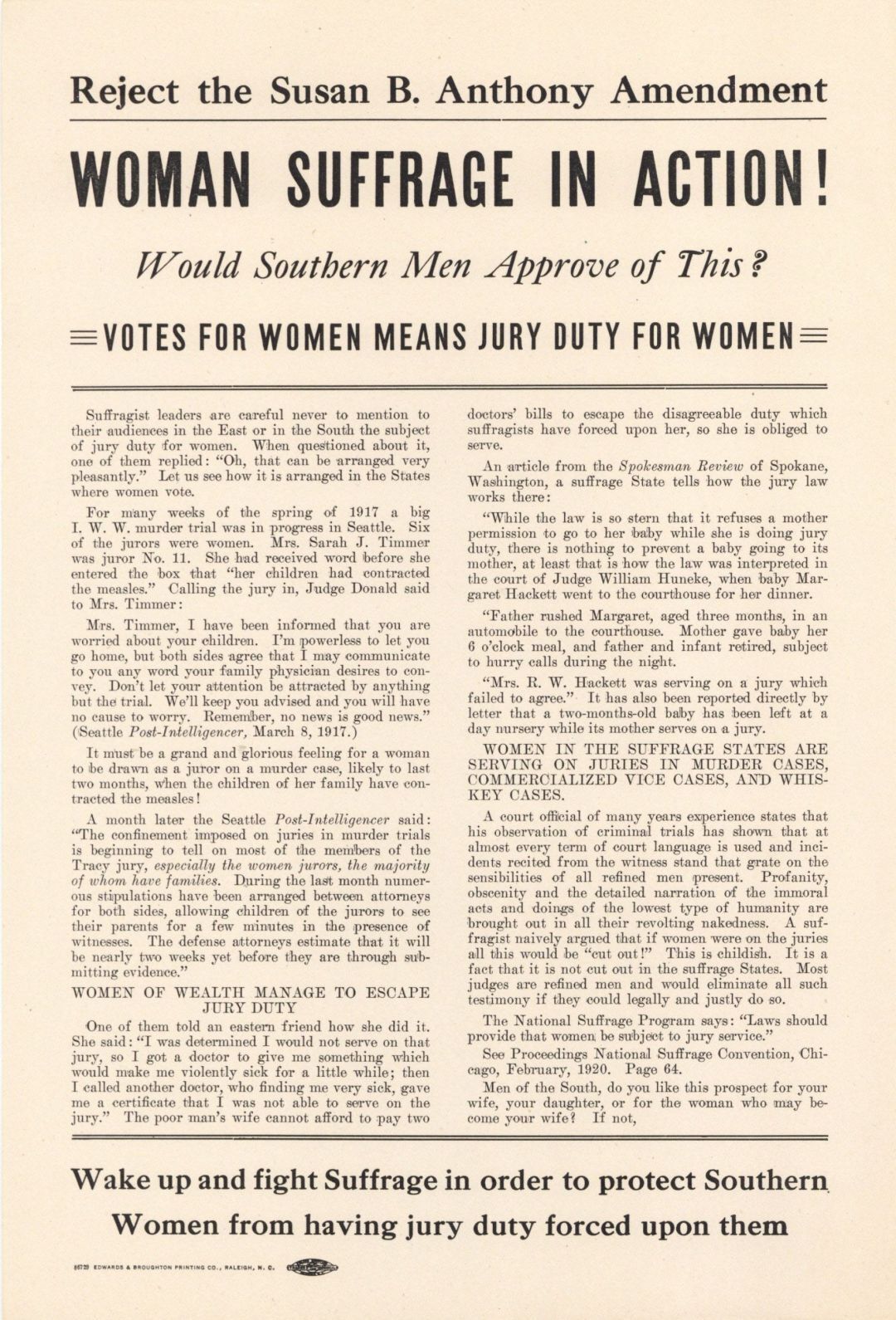 Woman Suffrage in Action - 1920 dated Americana - Miscellaneous