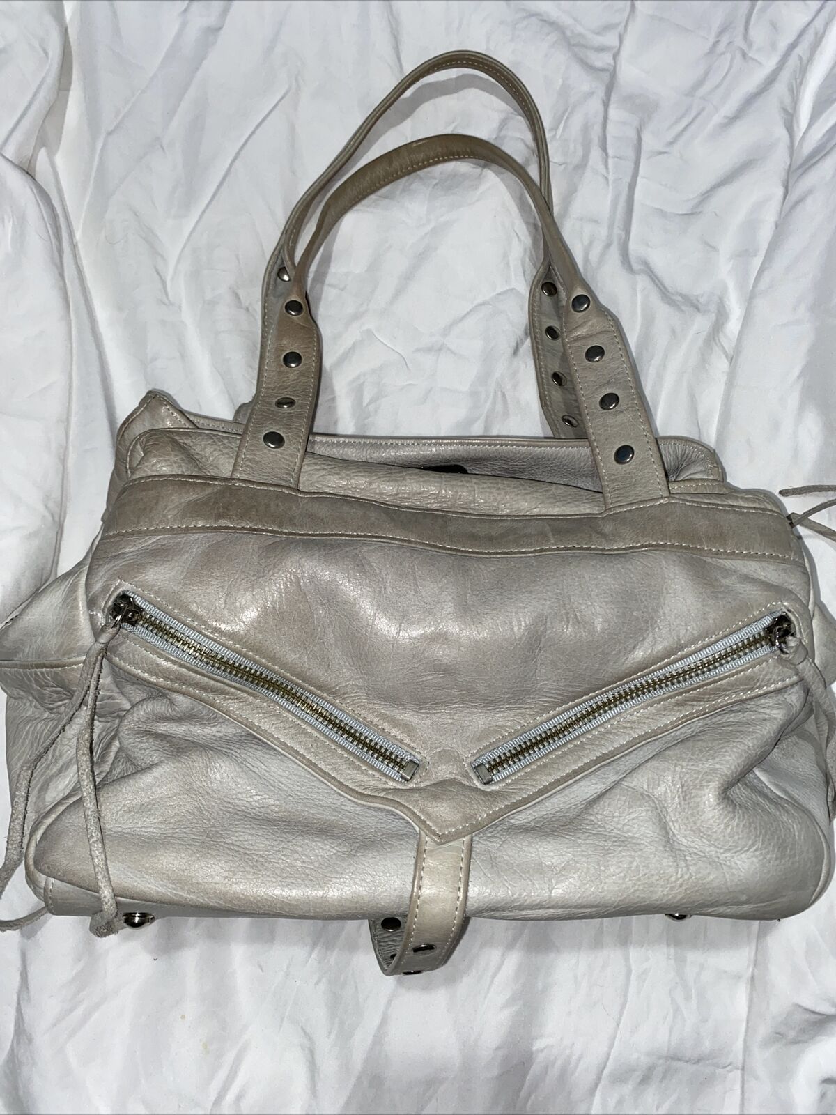 Gray Botkier Leather Satchel Handbag with Hardware
