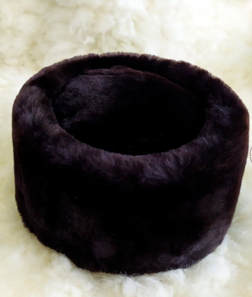 New Black Ladies Winter Round Hat Mouton Sweden Sheepskin Hat Cap Fast Shipping