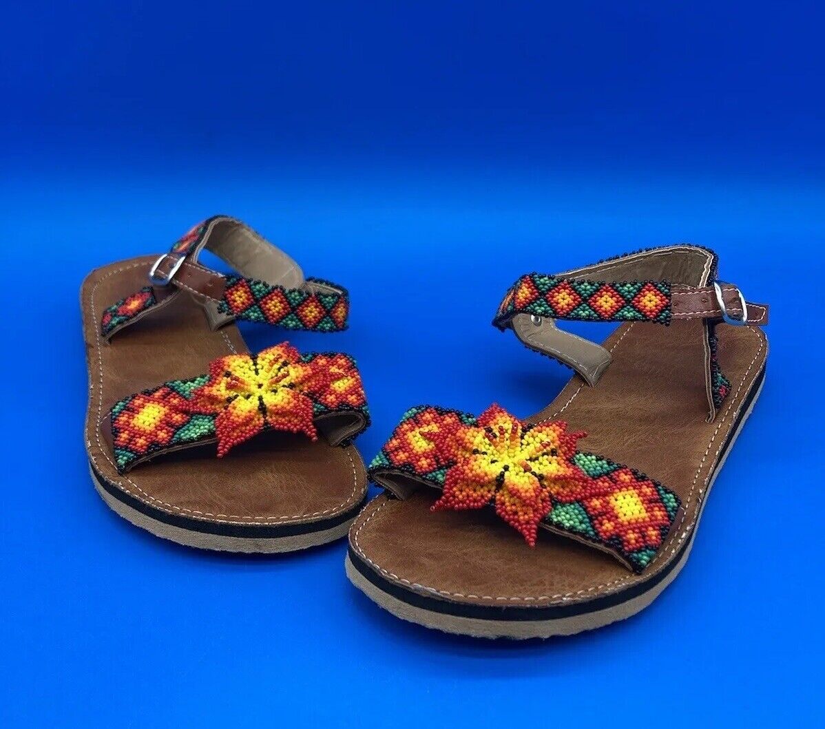 Huichol Beaded Art Sandals Women’s Size 6