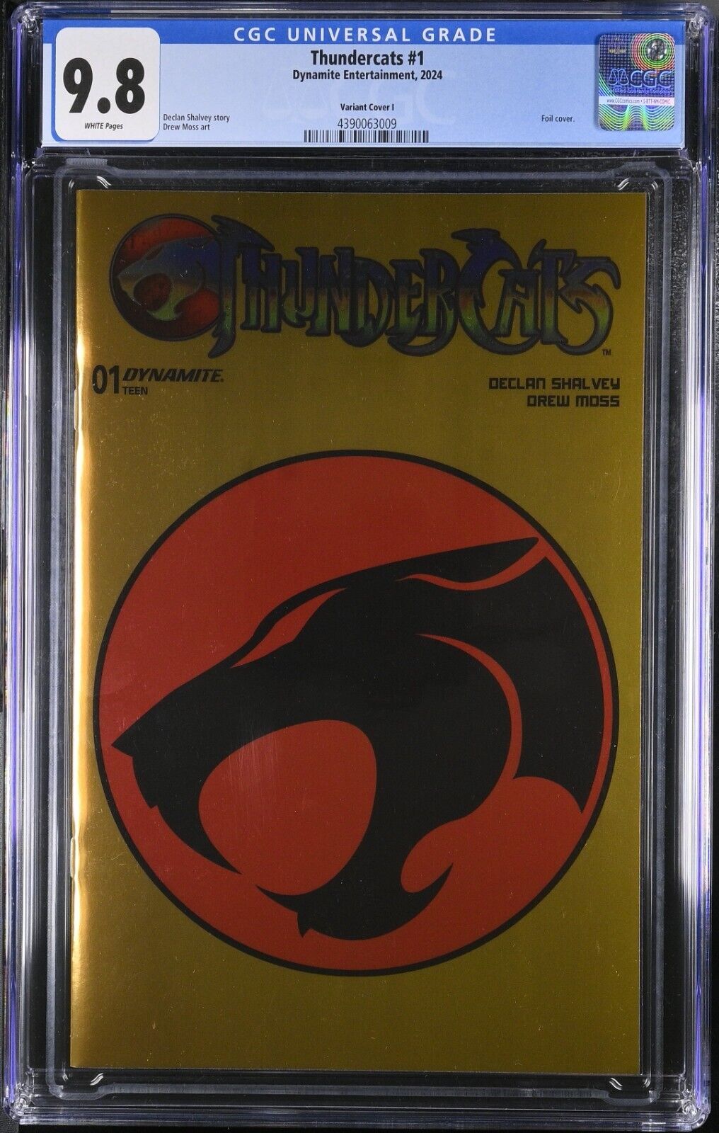 Thundercats #1 Symbol Logo Foil Variant CGC 9.8 Dynamite Comics 2024