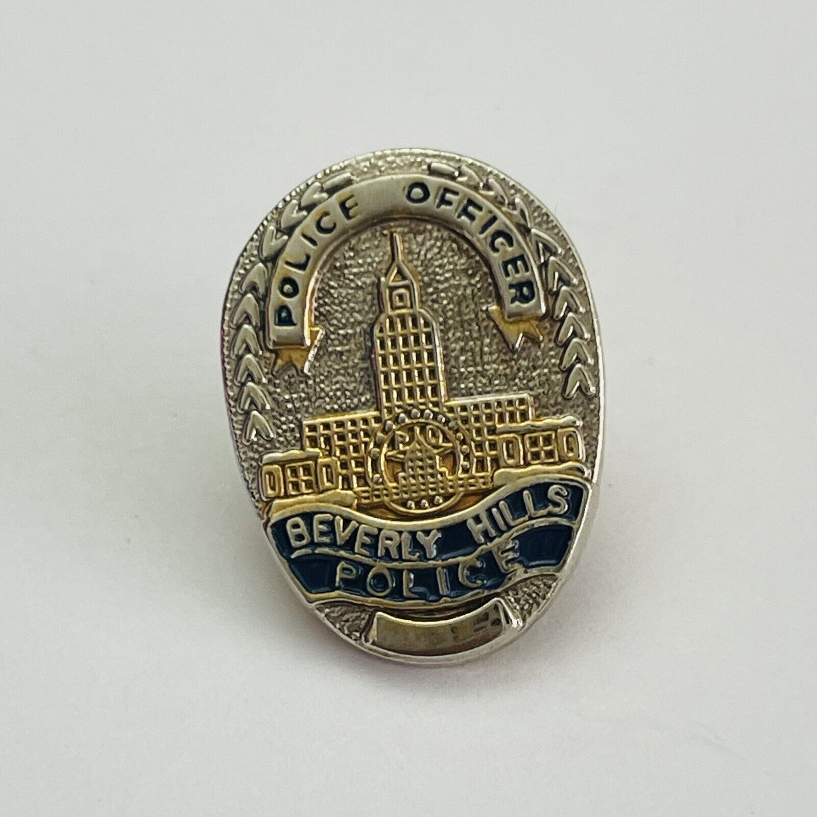 VINTAGE BEVERLY HILLS POLICE LAPEL PIN CITY VIEW 
