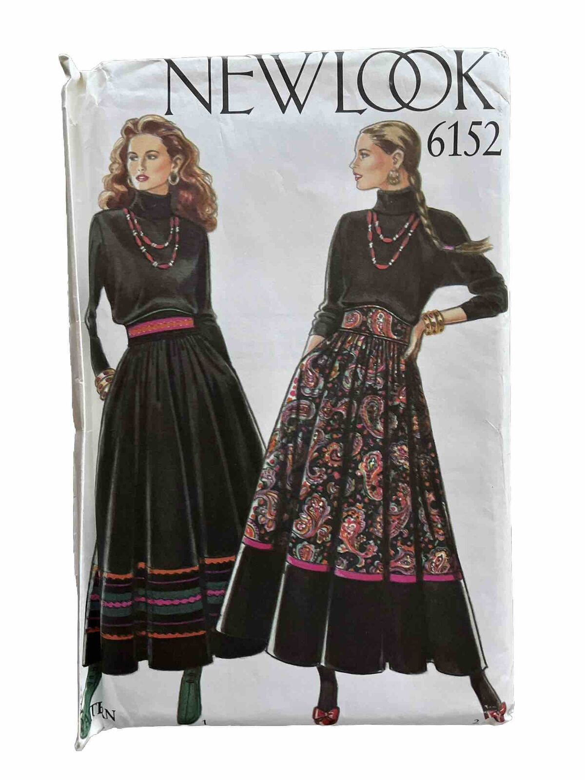 New Look 6152 Colorblock Pieced Maxi Skirt Cummerbund Detail UNCUT Size 8-18