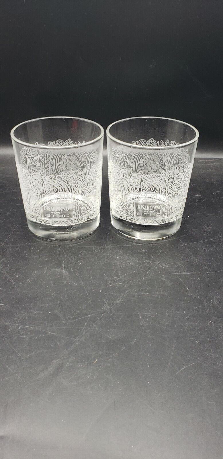 Disaronno Wears ETRO 2016 Limited Edition Rocks Old Fashioned Glass12oz Set of 2