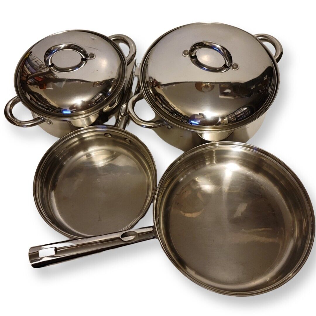 Philippe Richard Cookware 4 Pans & 2 Interchangeable Lids Steamer, Saute, Sauce 