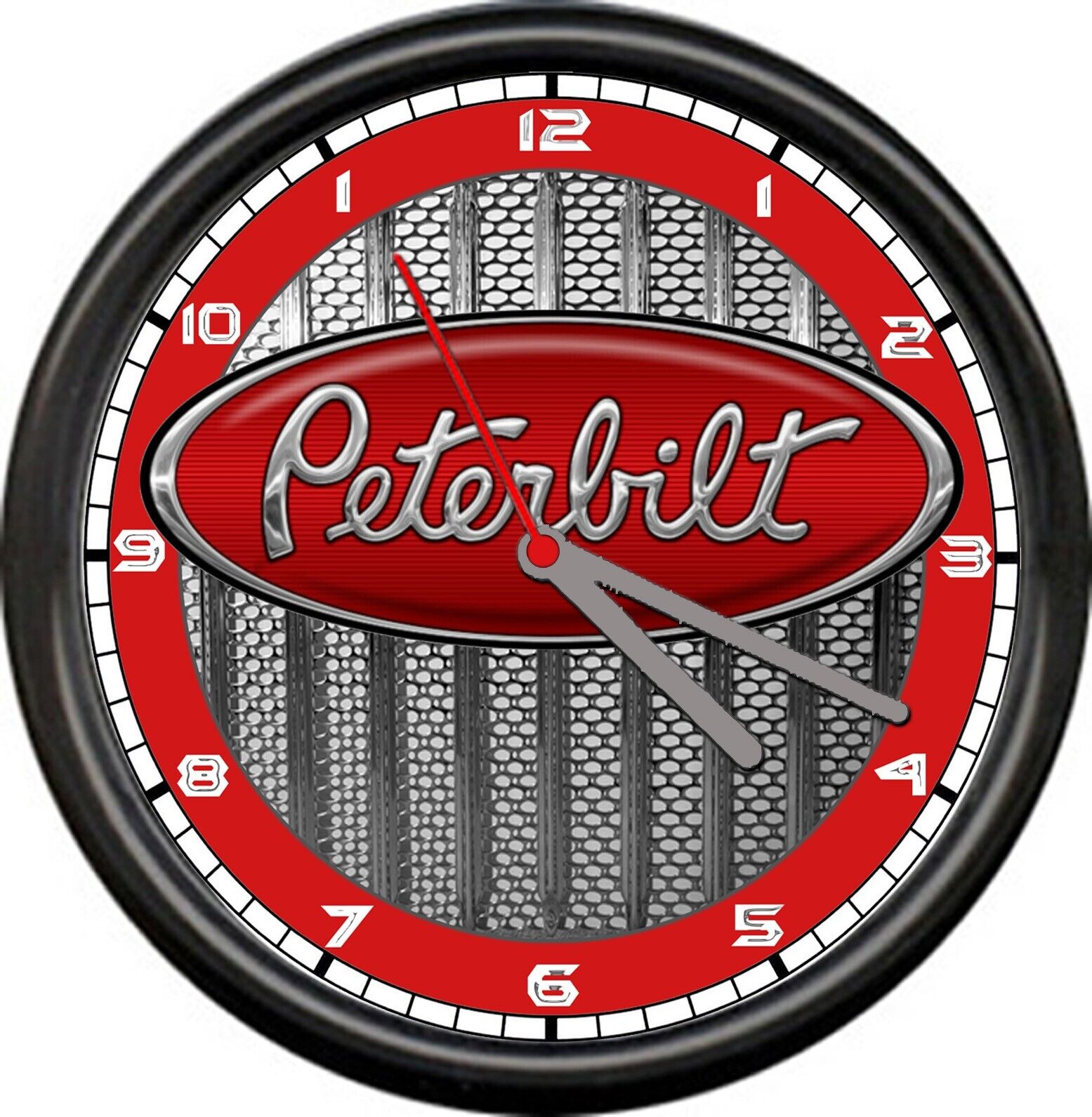Peterbilt Truck Chrome Grill Diesel Trucker Garage Man Cave Sign Wall Clock