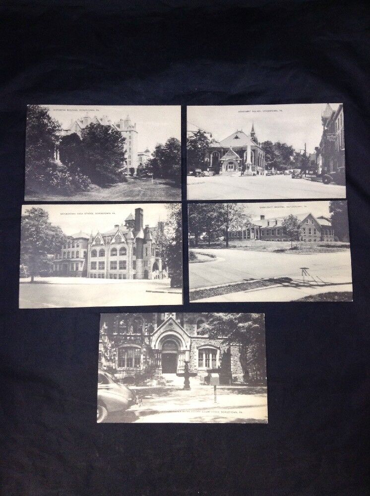 Doylestown Pennsylvania Vintage Early 1900s B&W Postcards Set of 5 Mercer Museum
