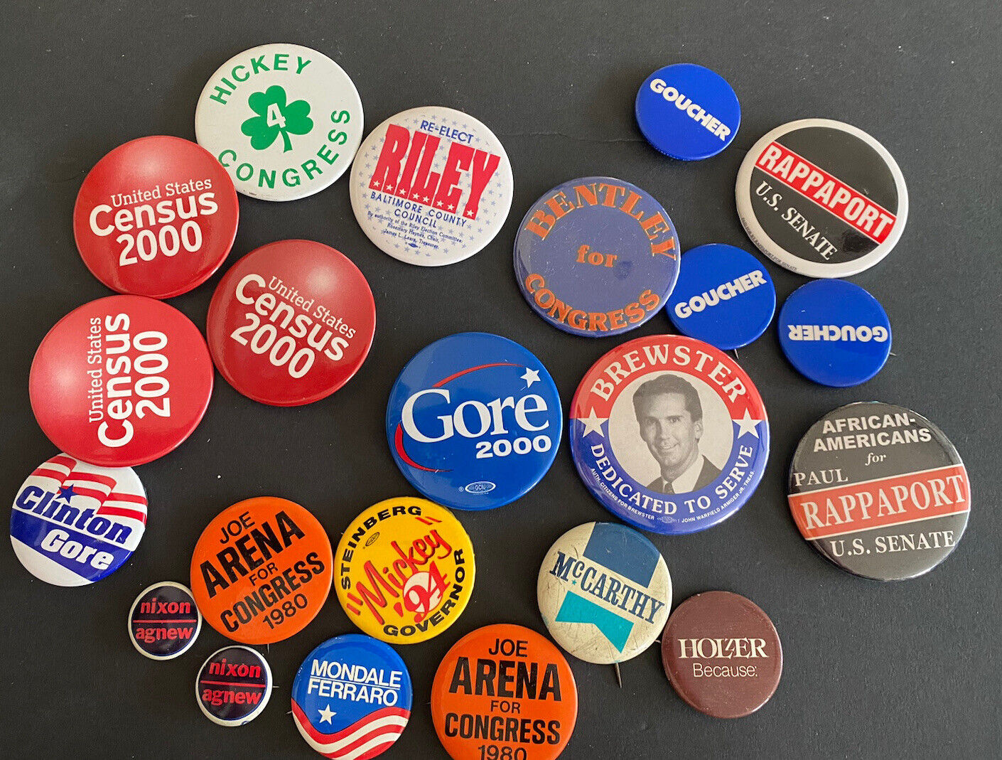 Vintage 60’s 70’s 80’s 90’s Political Buttons Pinbacks