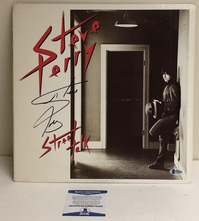 STEVE PERRY SIGNED STREET TALK ALBUM VINYL LP AUTHENTIC AUTOGRAPH BECKETT COA