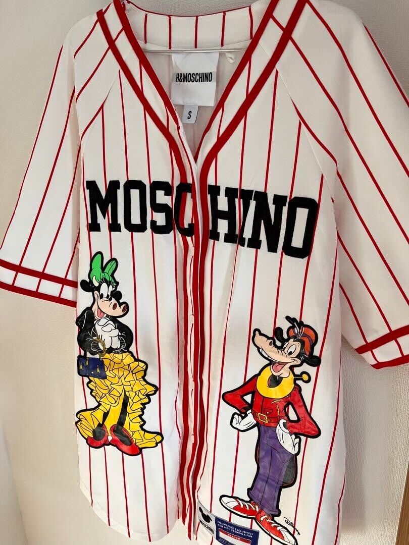 Moschino H&M HM Baseball Dress Shirt Goofy Disney Size S *NEW* from Japan