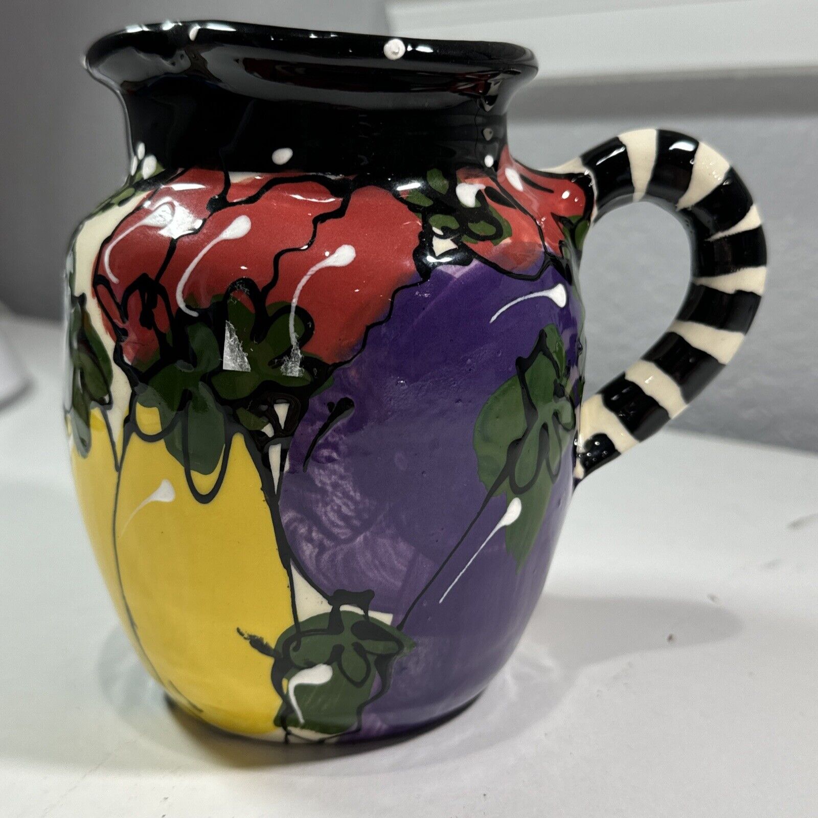 Robin Sterling Pottery Fruit  Pitcher 2006 Whimsical 6\