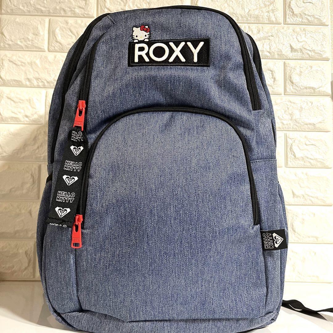Goku Roxy Hello Kitty Denim Backpack from japan Rare F/S Good condition
