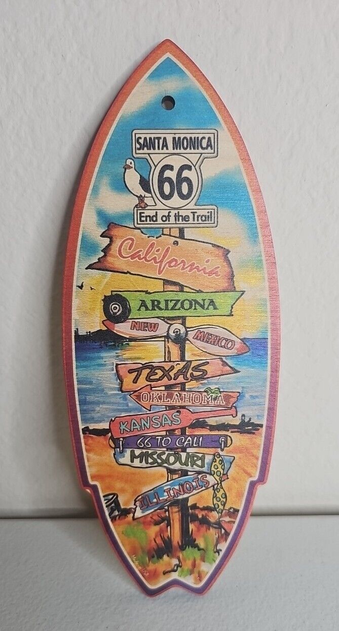 Travel Souvenir Route 66 Surfboard Shaped Wood