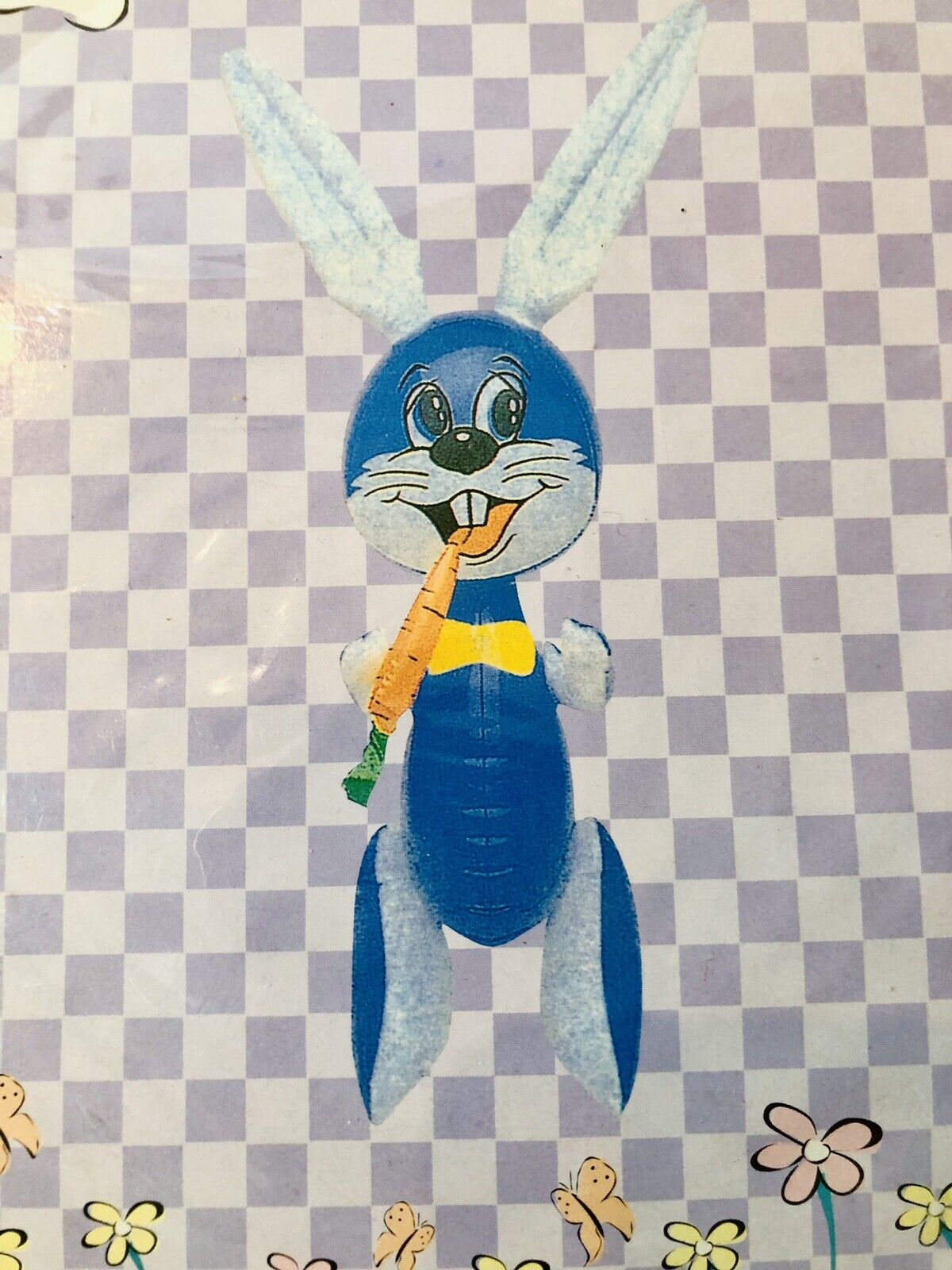 Vintage Inflatable Bunny 36” Blue New Old Stock 2001 Blow Up Easter Bunny