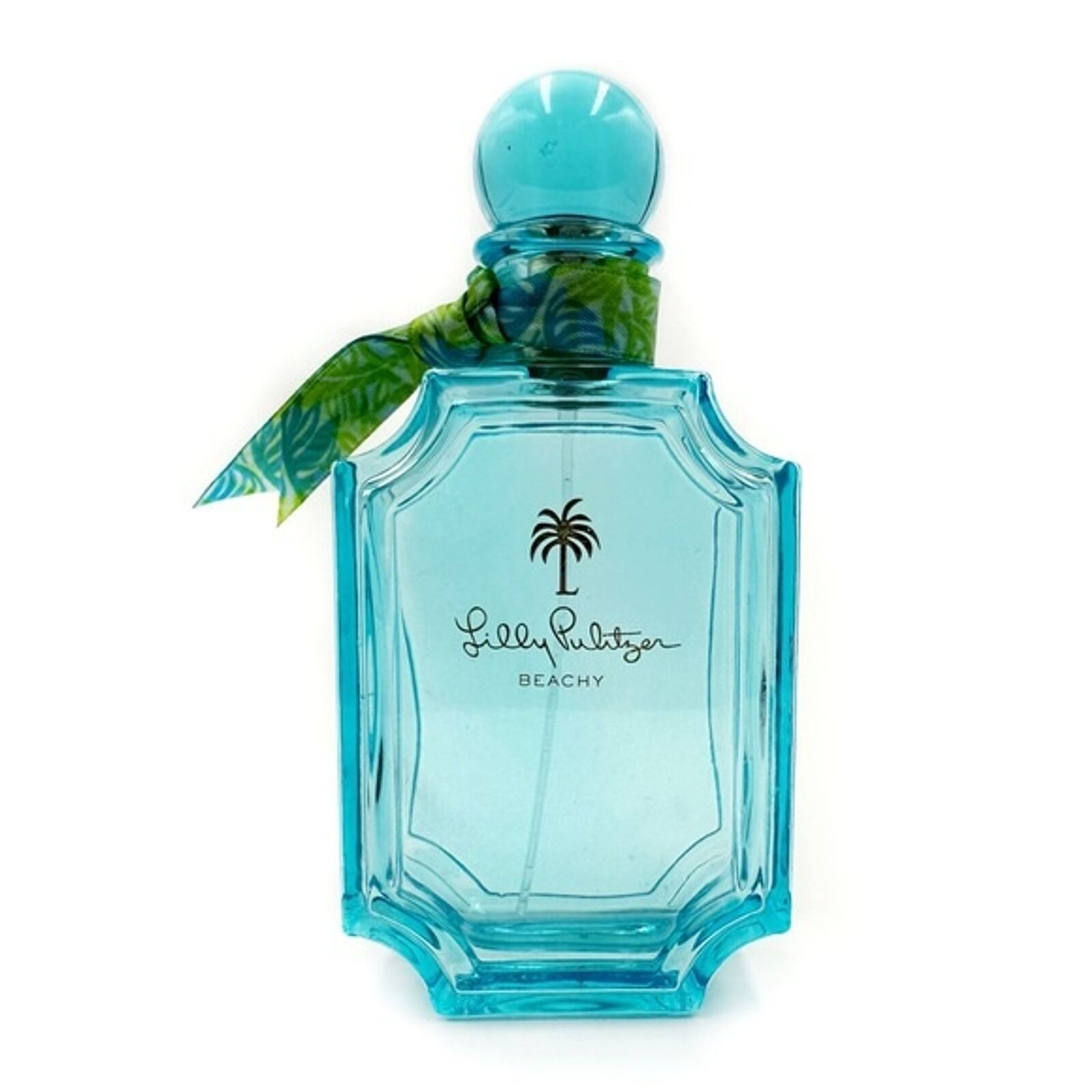 EMPTY Lilly Pulitzer Beachy EMPTY Perfume Bottle Fragrance Blue Glass Decoration