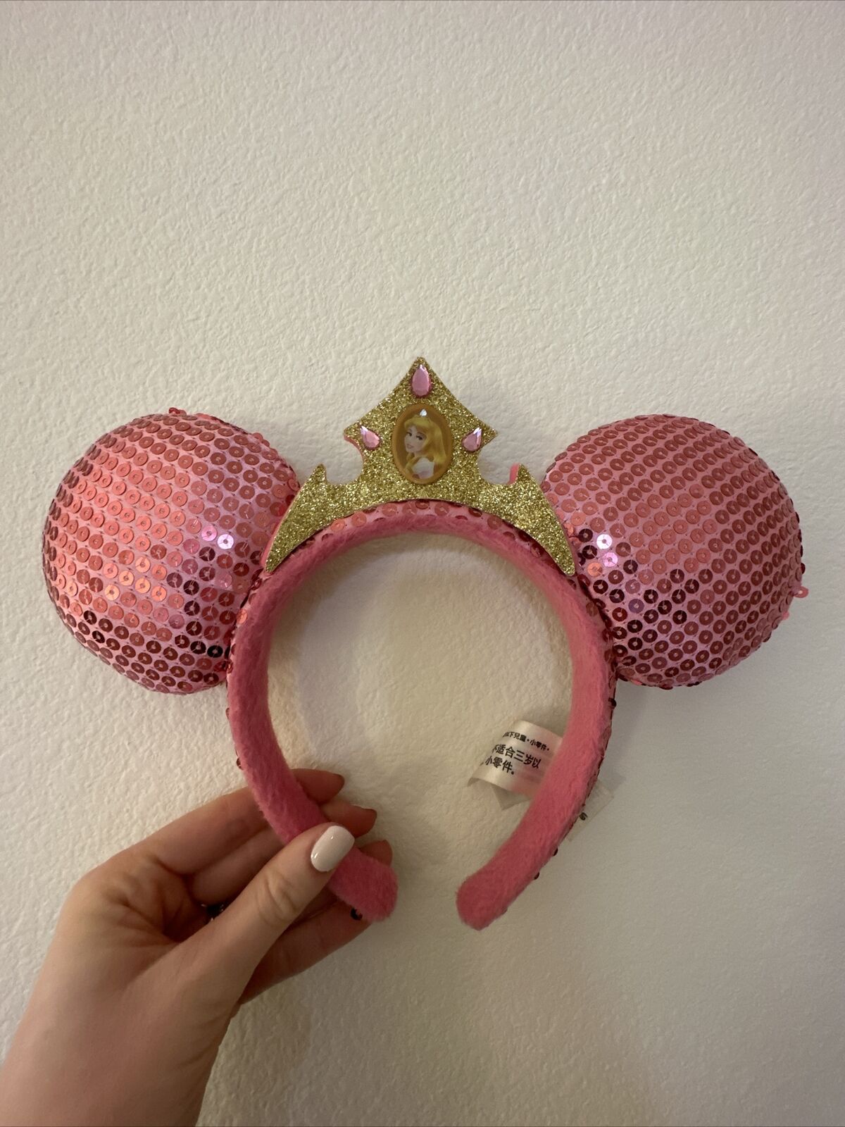 Disneyland Disney Parks VERY RARE Pink princess sequin headband ears
