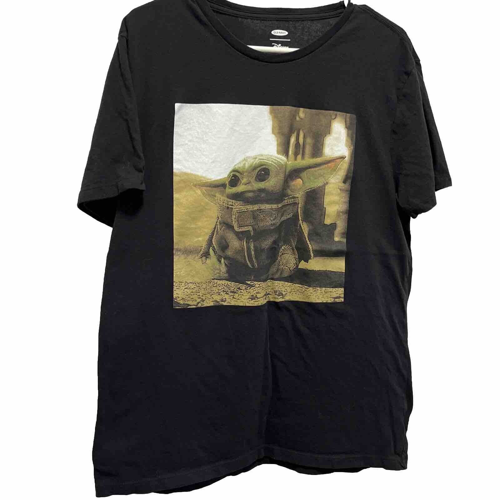 Old Navy Baby Yoda Black T-Shirt The Mandalorian Unisex Size Large Disney Tee