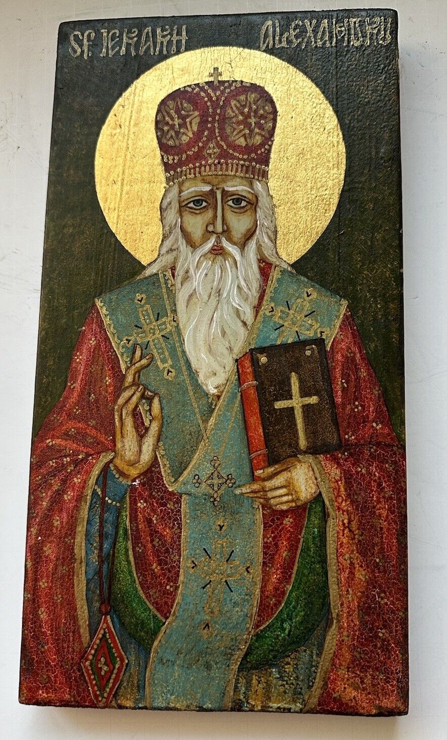Saint Alexander Greek Orthodox Icon Oil Painted Artist Mihaela Mihai Ba'Dascu