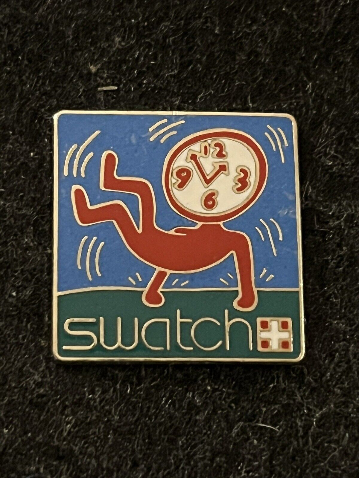 Rare 1986 Keith Haring Pin's Swatch SILVER