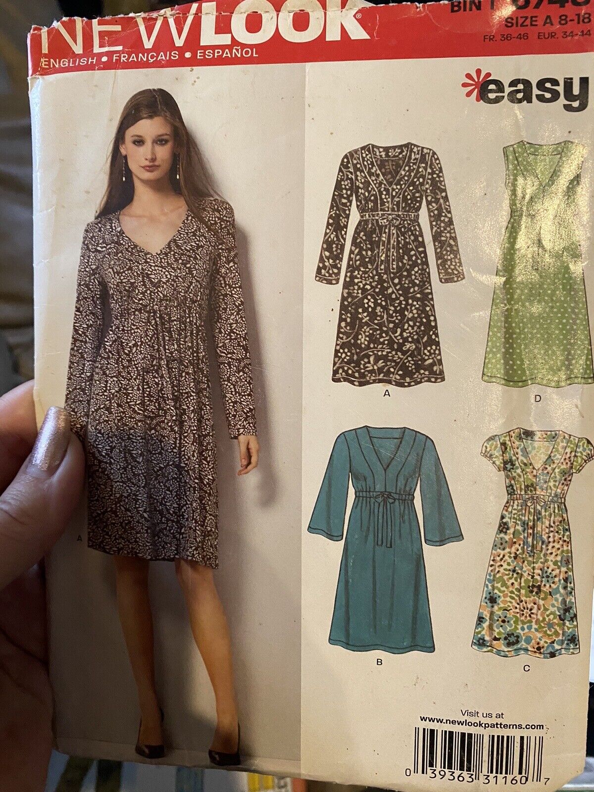 Vintage New Look Sewing Pattern 6748 Size 8-18 Cut and Complete 