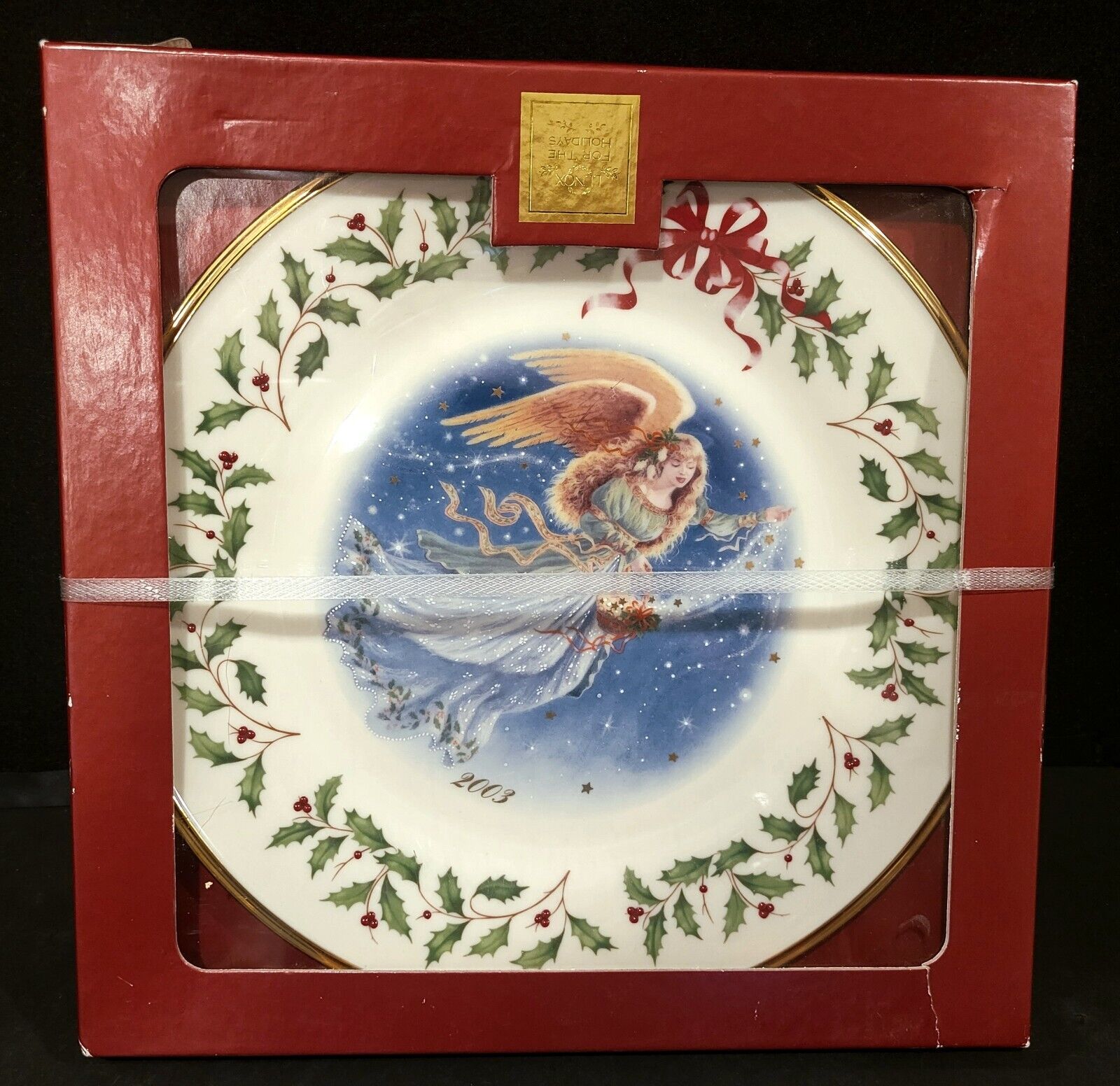 LENOX ANNUAL HOLIDAY COLLECTOR PLATE 2003 ANGEL 13th IN SERIES 10 3/4