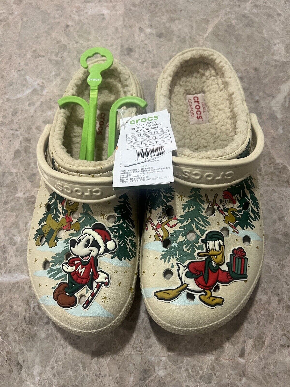 Disney Parks Christmas Mickey Mouse Donald Adult Clogs Crocs Size 10 W 12