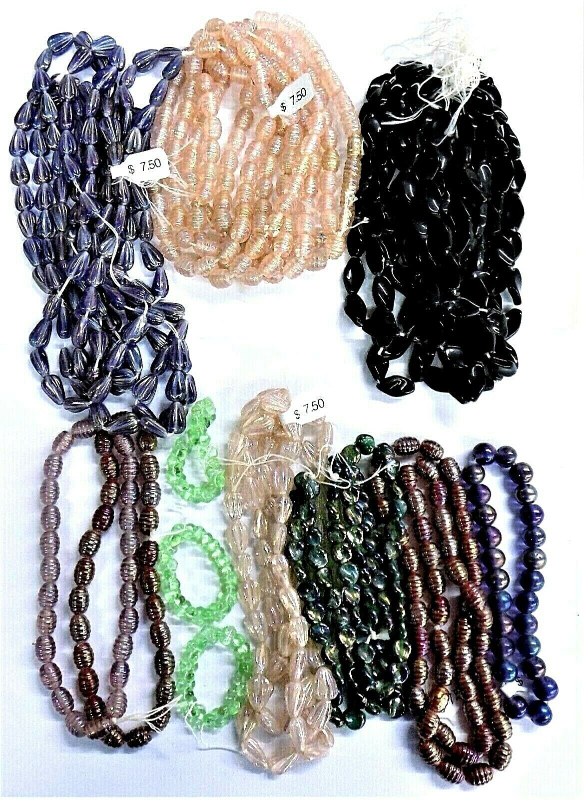 Bulk Glass Trade Beads Lot  $ 237 Retail Vintage 36 strands  Wholesale Bin M  A2