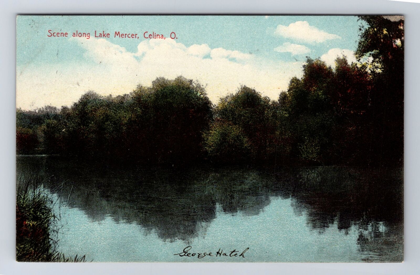 Celina OH-Ohio, Scene Along Lake Mercer, Antique, Vintage Postcard