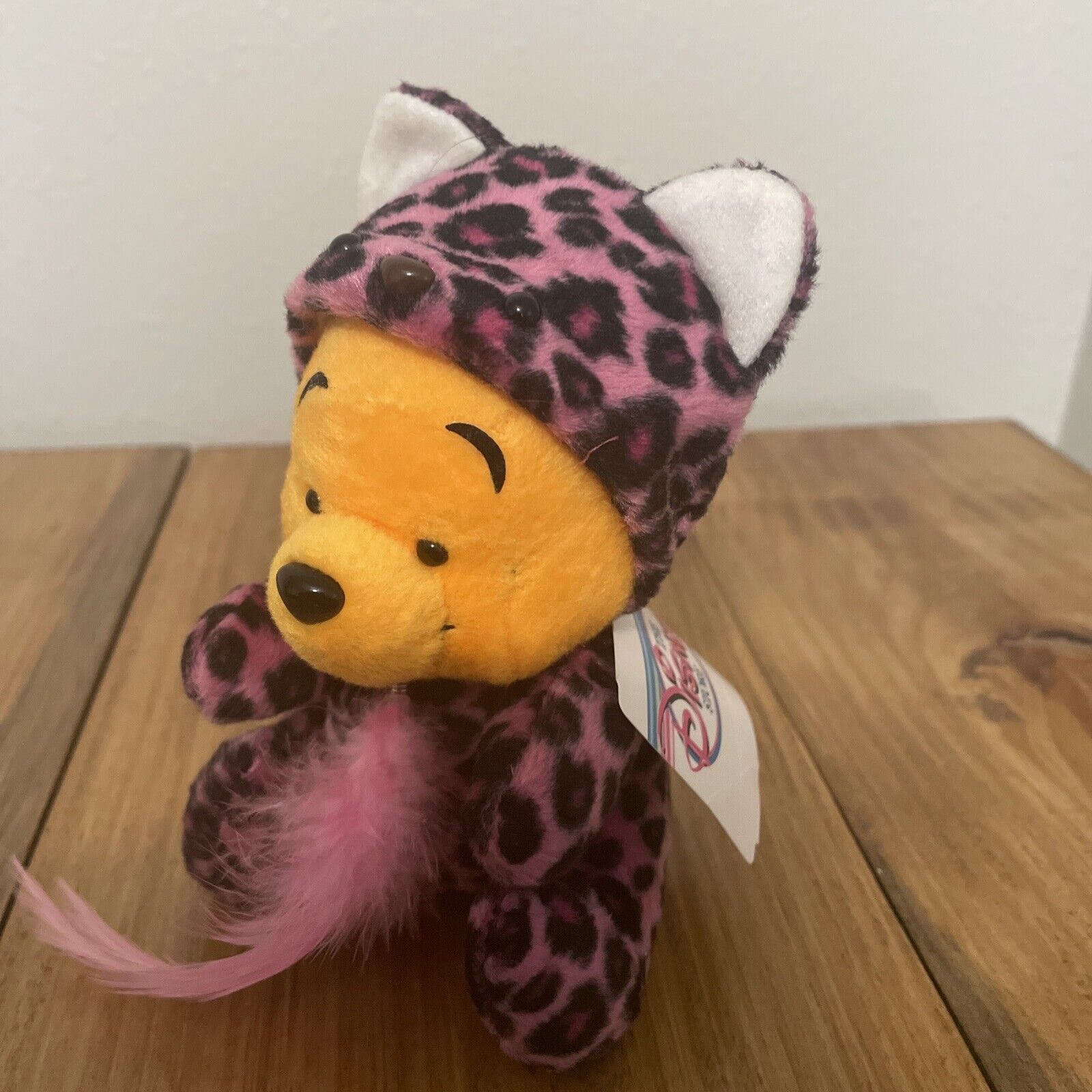 Tokyo Disney Japan Winnie The Pooh Plush Beanie Rare Vintage Old Purple Cheetah