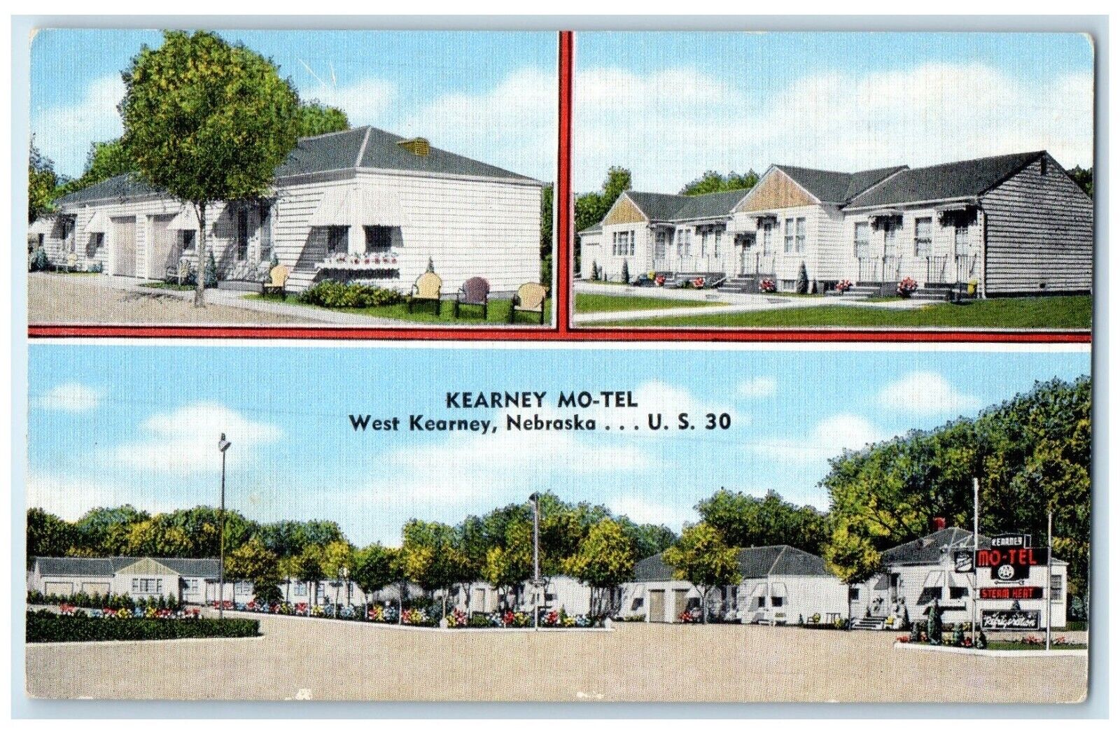 c1950's Kearney Motel West Kearney Nebraska NE Multiview Vintage Postcard
