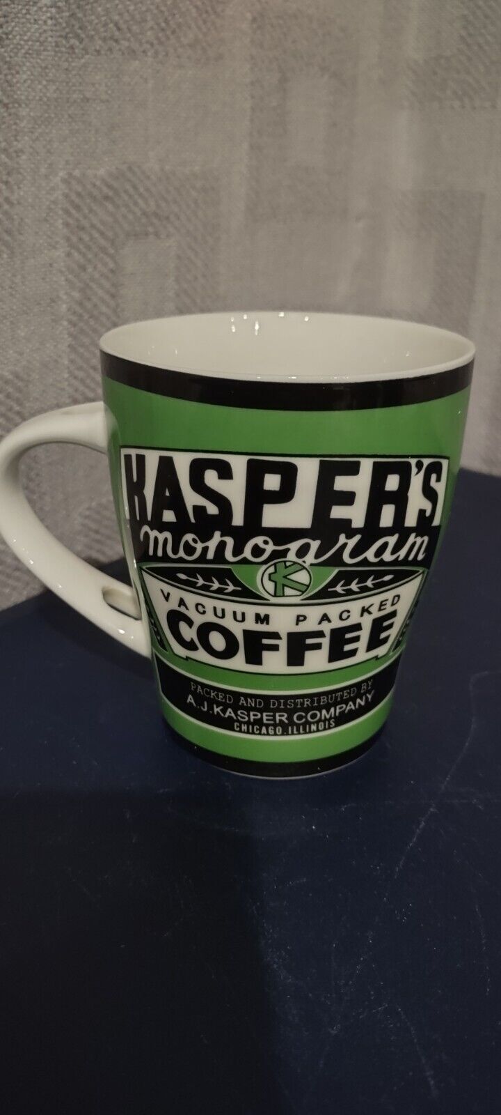 VTG Kasper’s Monogram Vacuum Packed Coffee Mug Cup ceramic vintage 12 oz