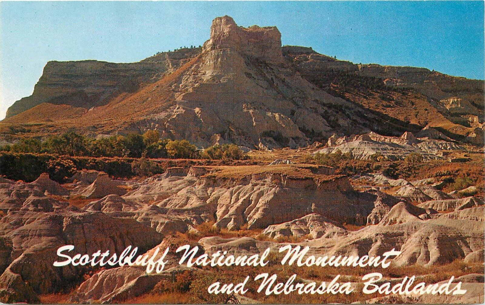 Scotsbluff National Monument Gering Nebraska Badlands Postcard 1960\'s