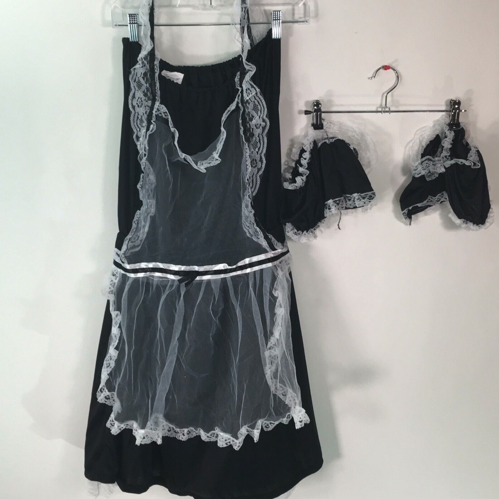 Forum Novelties Womens Chamber Maid Black Complete Costume Dress Set Plus Size