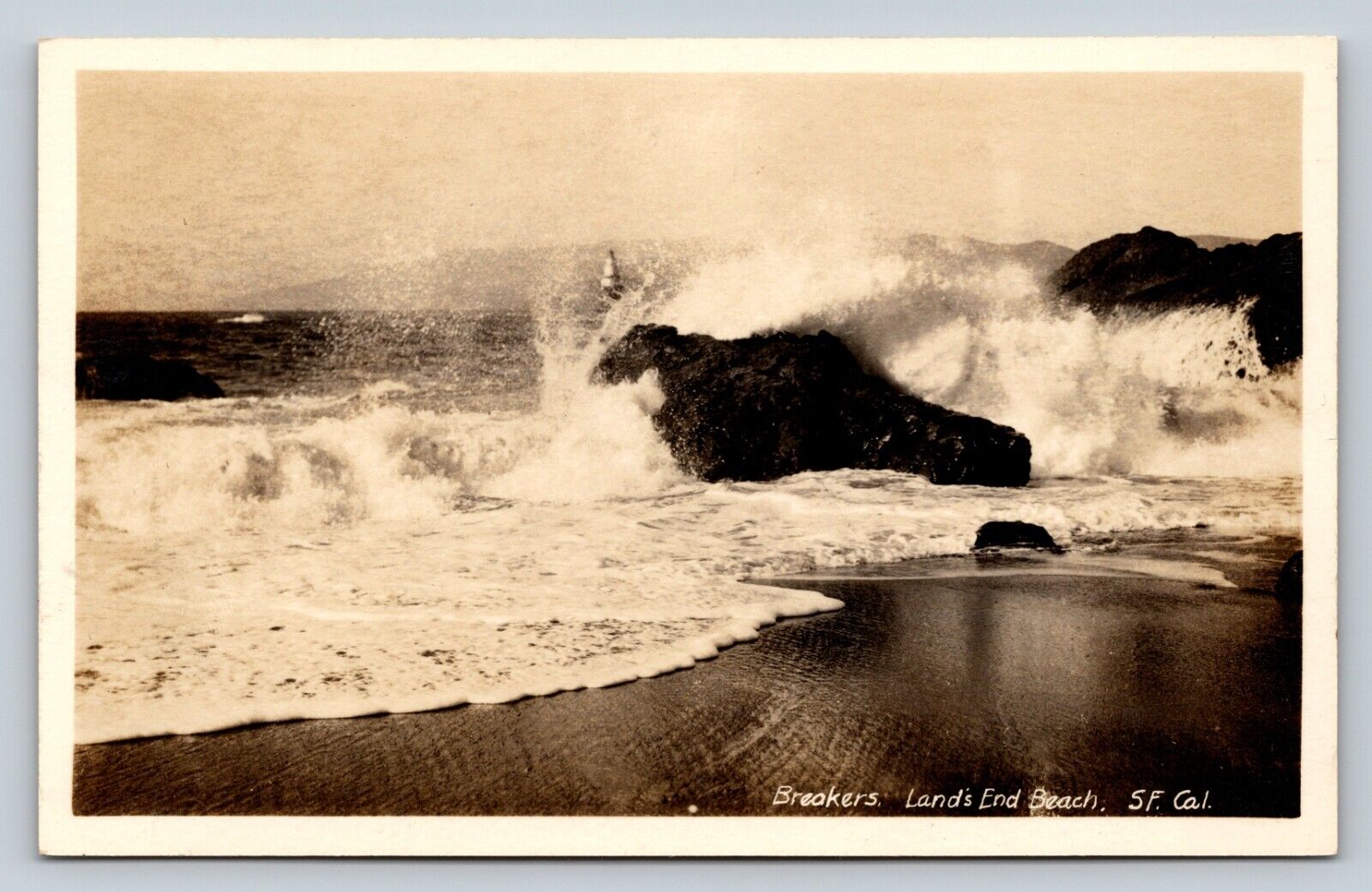 RPPC Breakers Land\'s End Beach San Francisco California CA VTG Postcard 1476