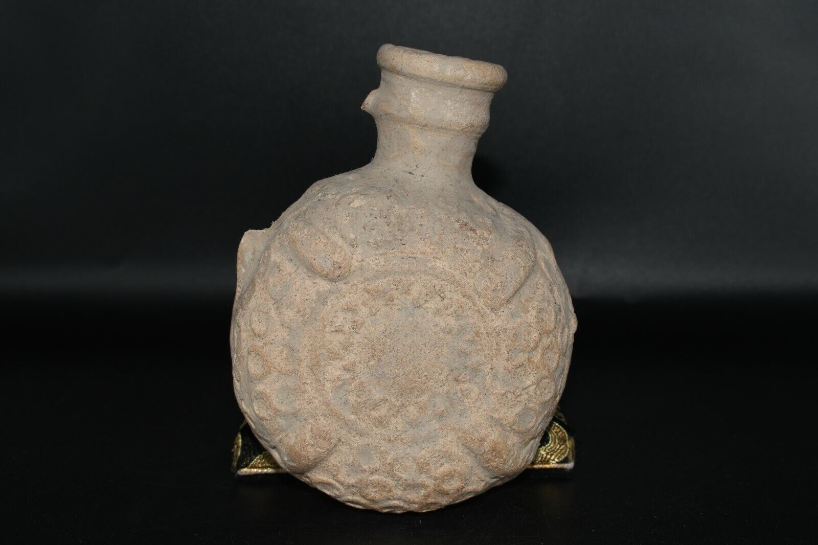 Ancient Islamic Ceramic Earthenware Pottery Canteen Ampulla Flask 14th Century