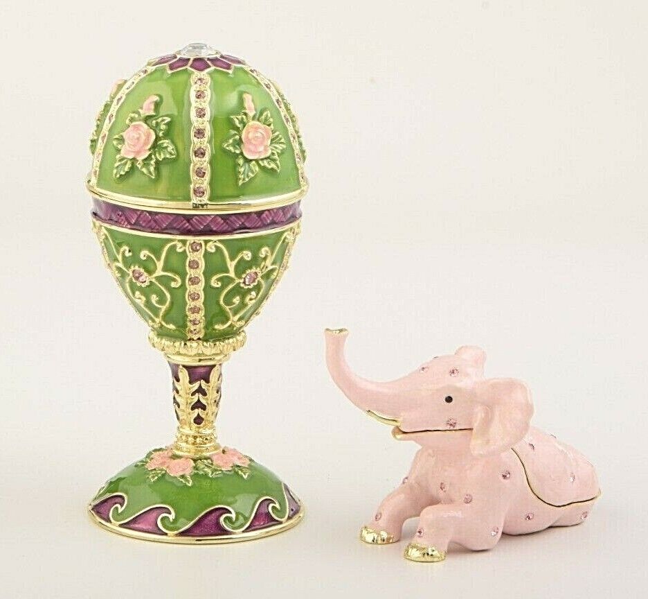 SPACIAL OFFER  music egg + elephant trinket box by Keren Kopal Austrian Crystals