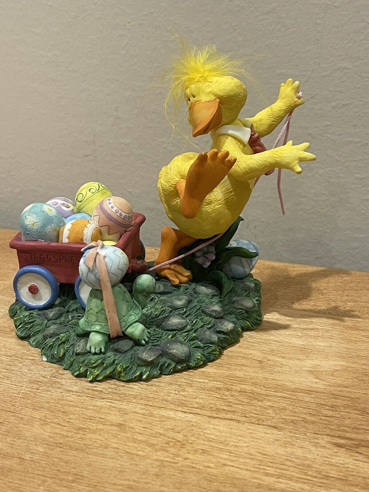 Suzy\'s Zoo Witzy Duck Figurine, Easter Eggspess Wagon & Turtle, Resin