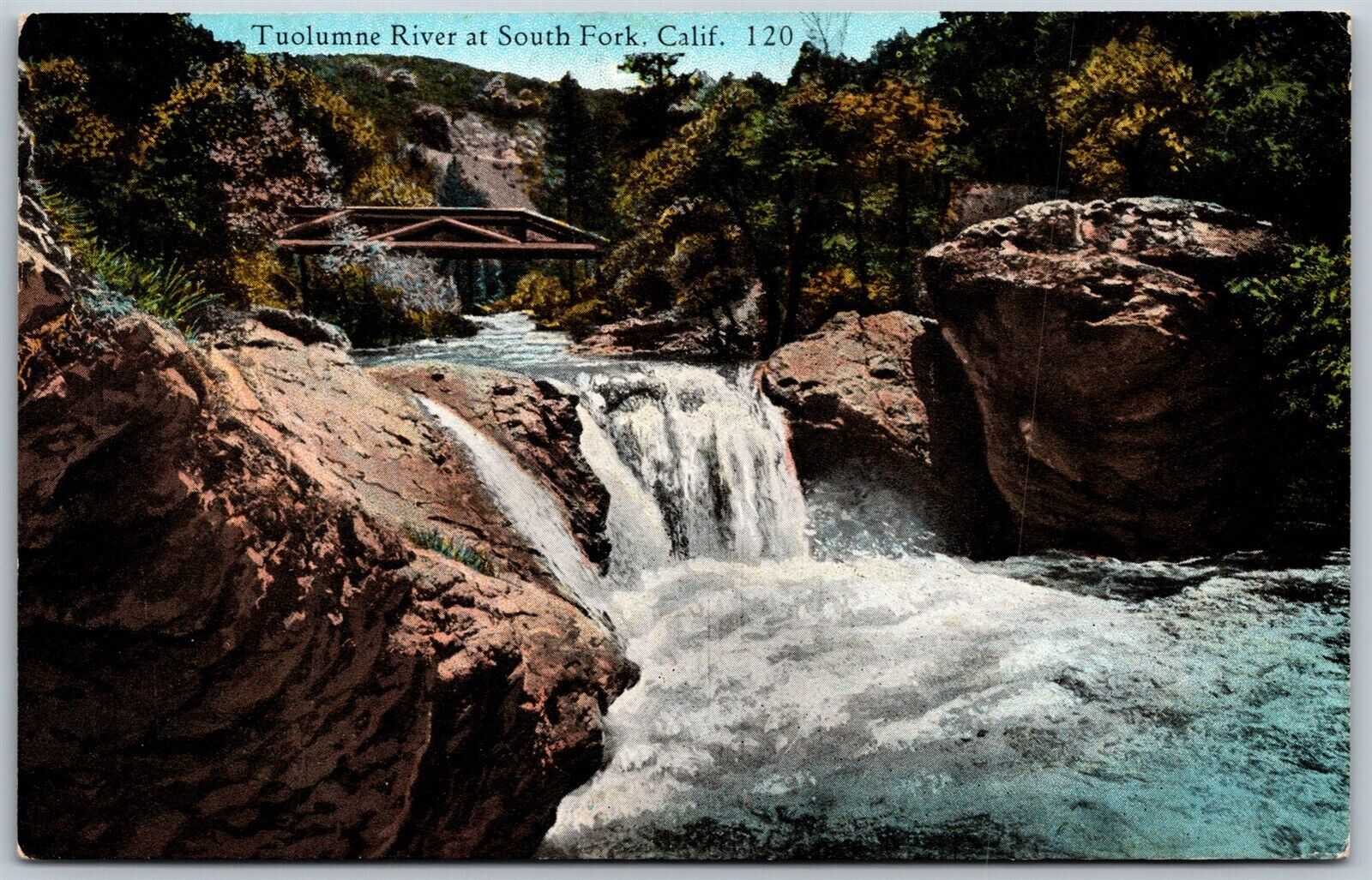 Vtg California CA Tuolumne River at South Fork 1910s View Old Postcard