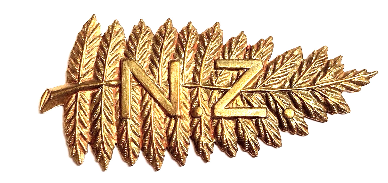 WW1 King\'s Colonials New Zealand Squadron Slouch Badge 2 Lugs Brass 70 mm - RARE