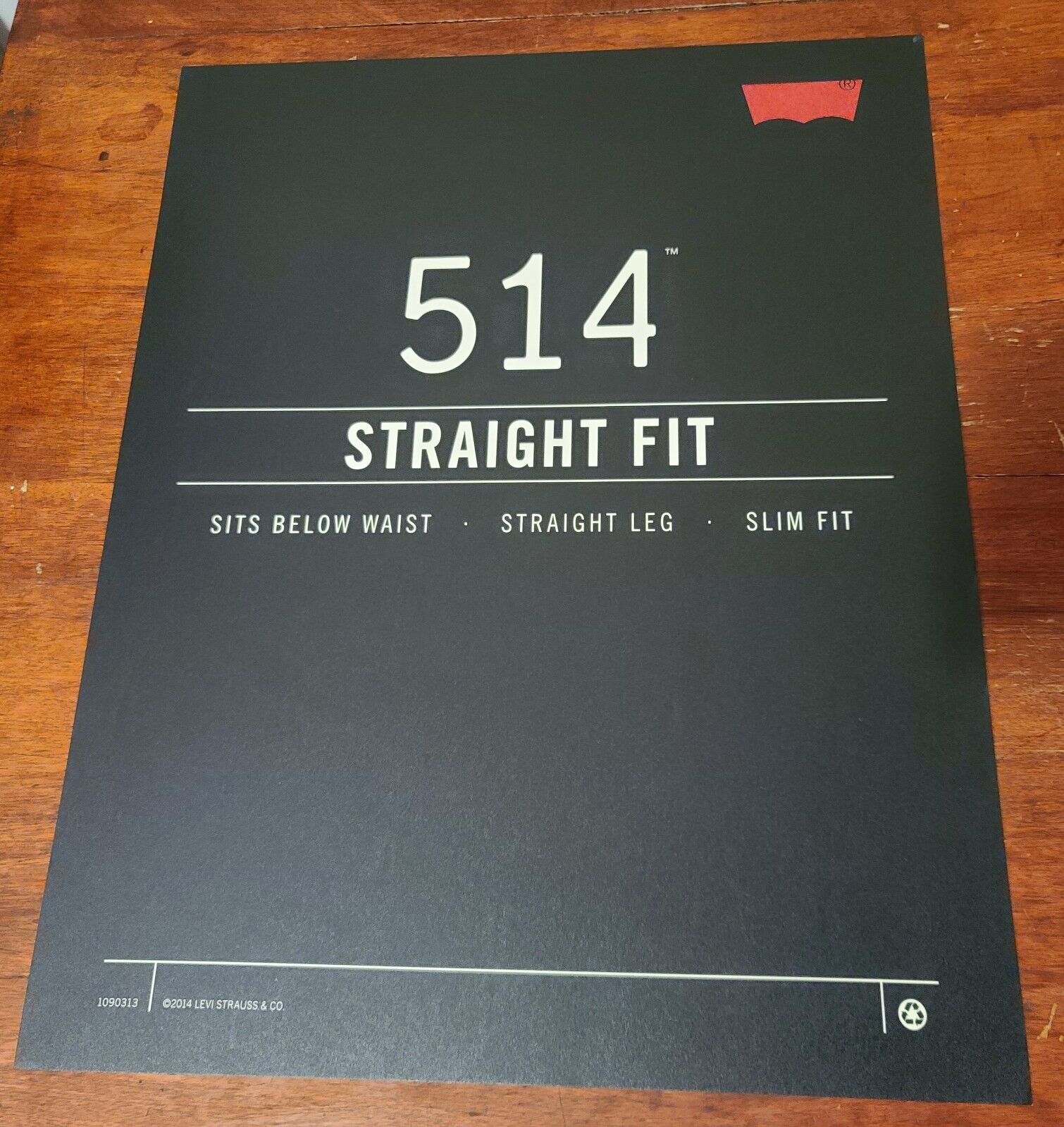 2014 Levi\'s 514 Straight Fit Double Sided Advertising Store Poster