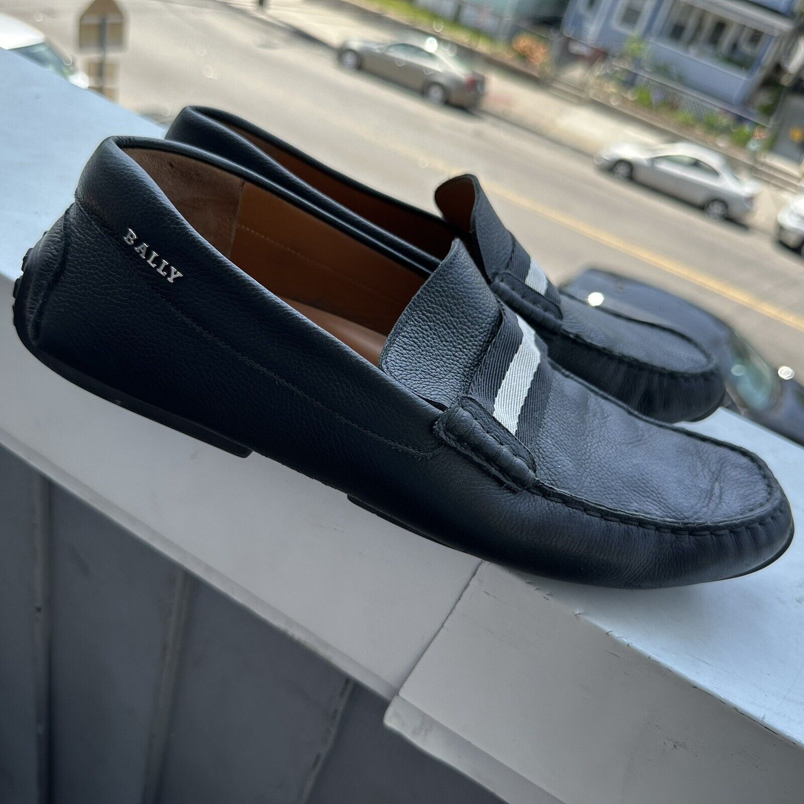 Bally Italy Black Loafer  Driving Shoes Size 9.5 E