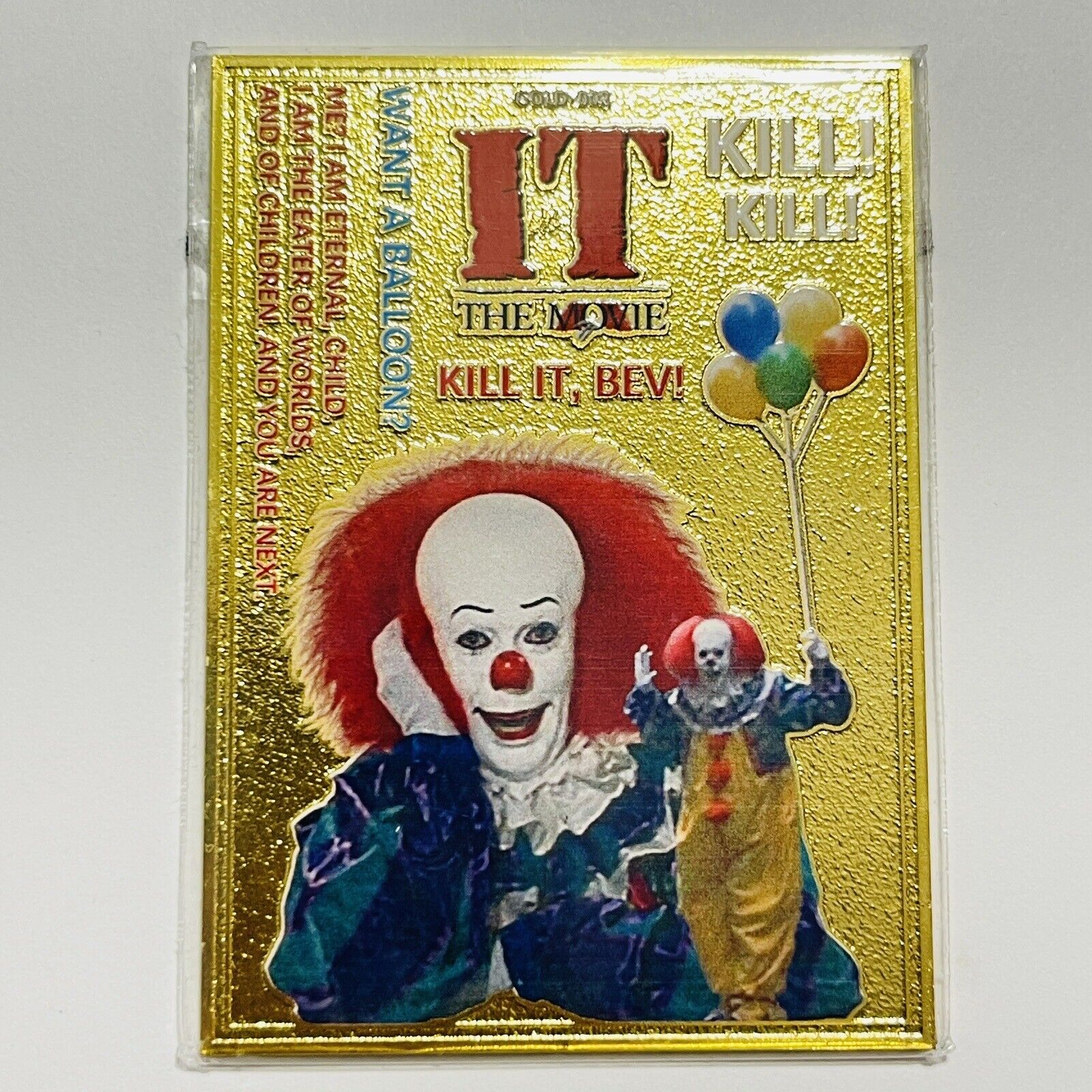 2023 Official IT Hobby Cards WB Horror Thick Gold Metal Alloy Card  IT
