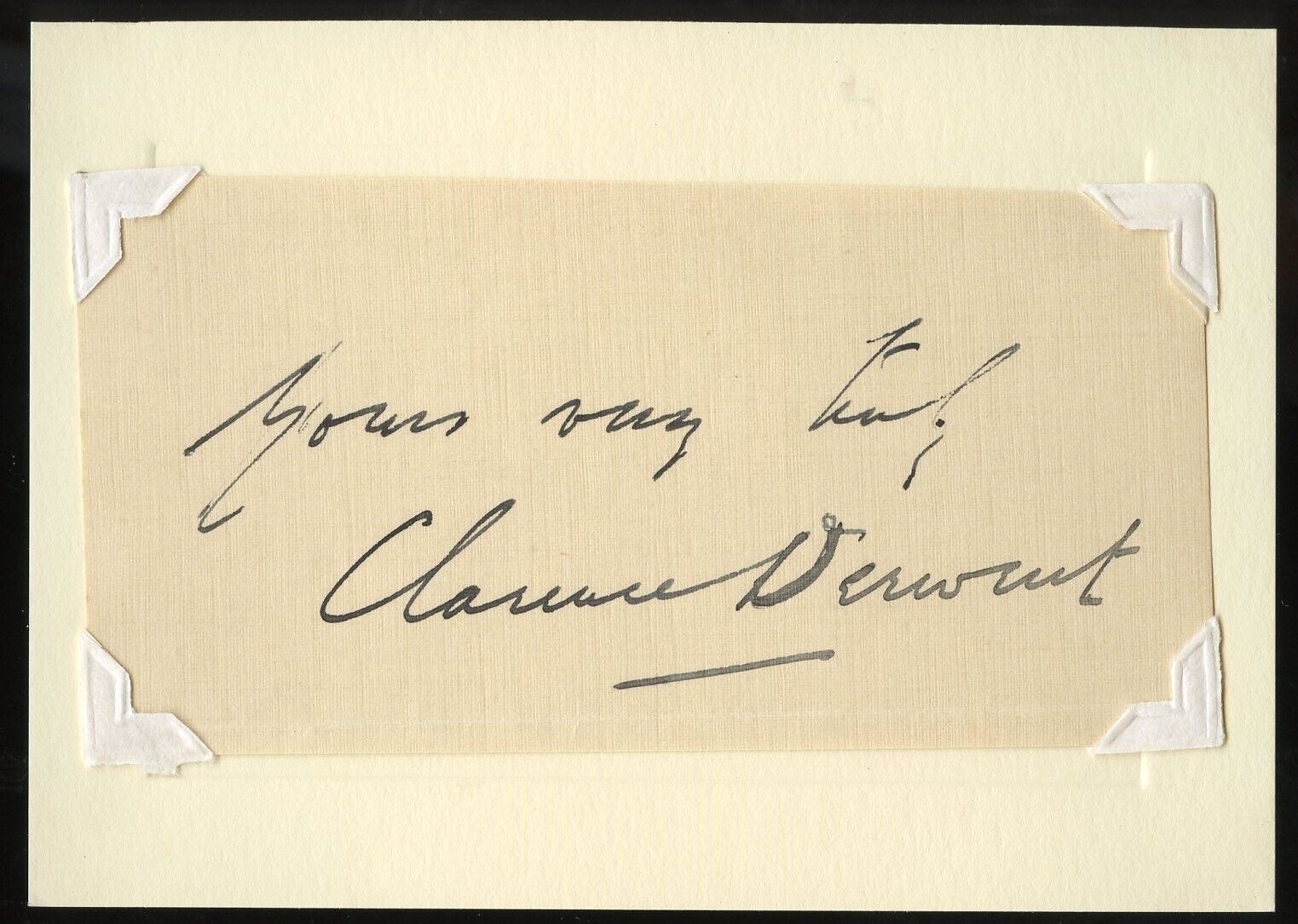 Clarence Derwent d1959 signed autograph auto 3x5 Cut Actor Director Manager